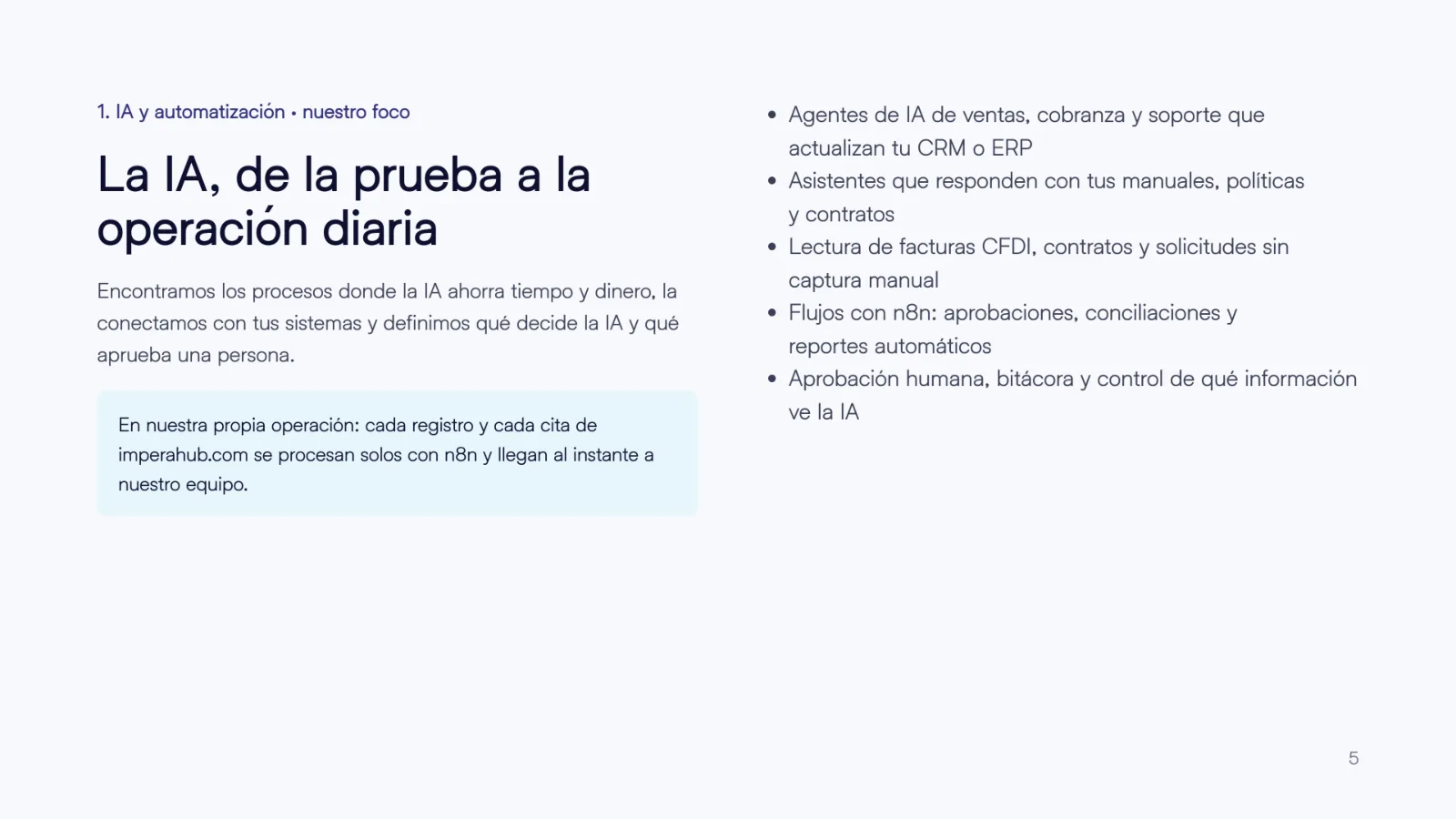 IA y automatización: la IA, de la prueba a la operación diaria