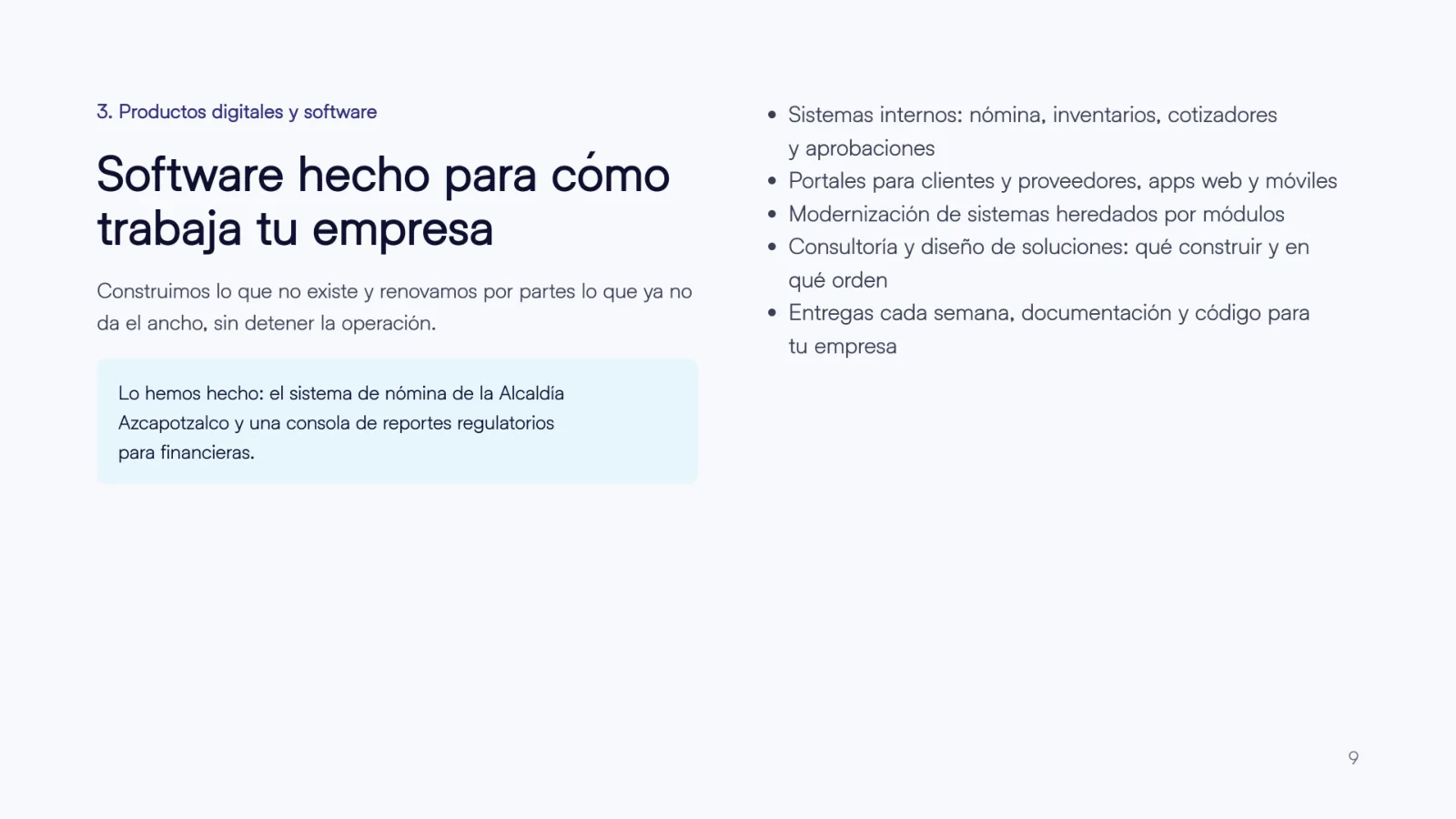 Productos digitales y software: software hecho para cómo trabaja tu empresa