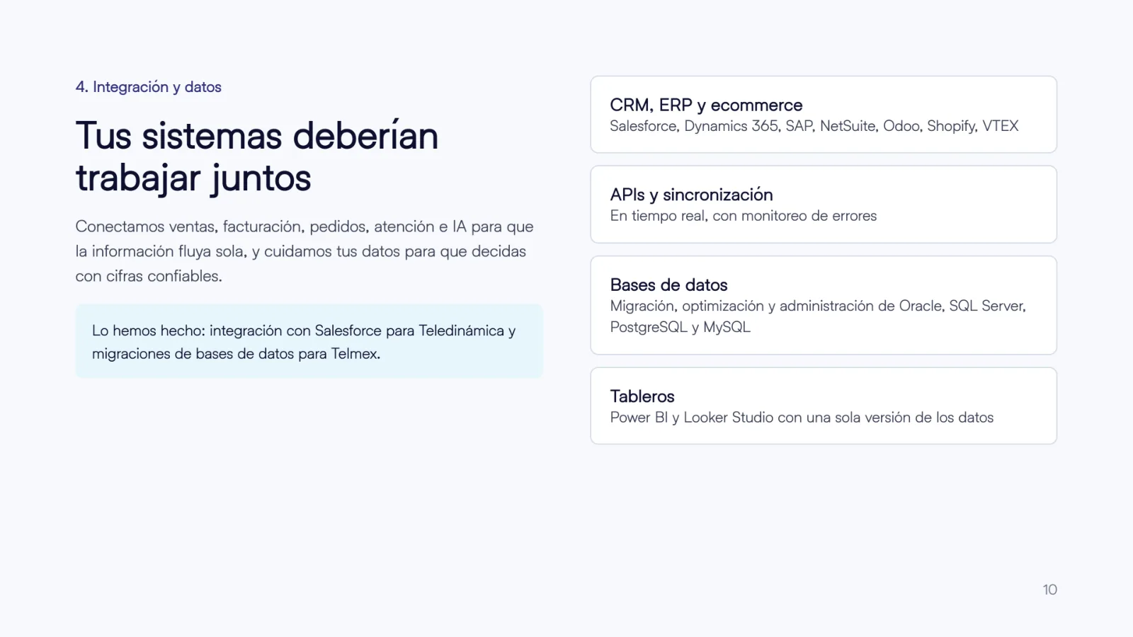 Integración y datos: tus sistemas deberían trabajar juntos
