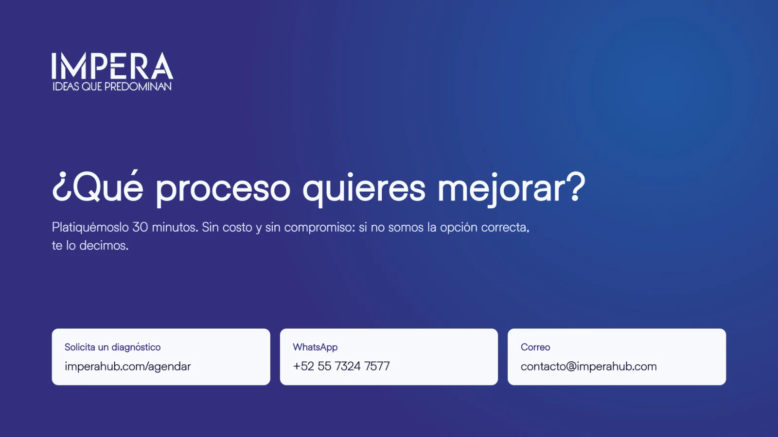 ¿Qué proceso quieres mejorar? Contacto